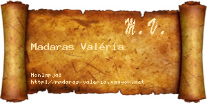 Madaras Valéria névjegykártya